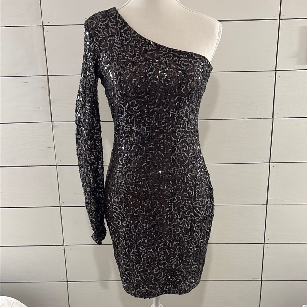 Ark & Co Black One-Shoulder Bodycon Dress